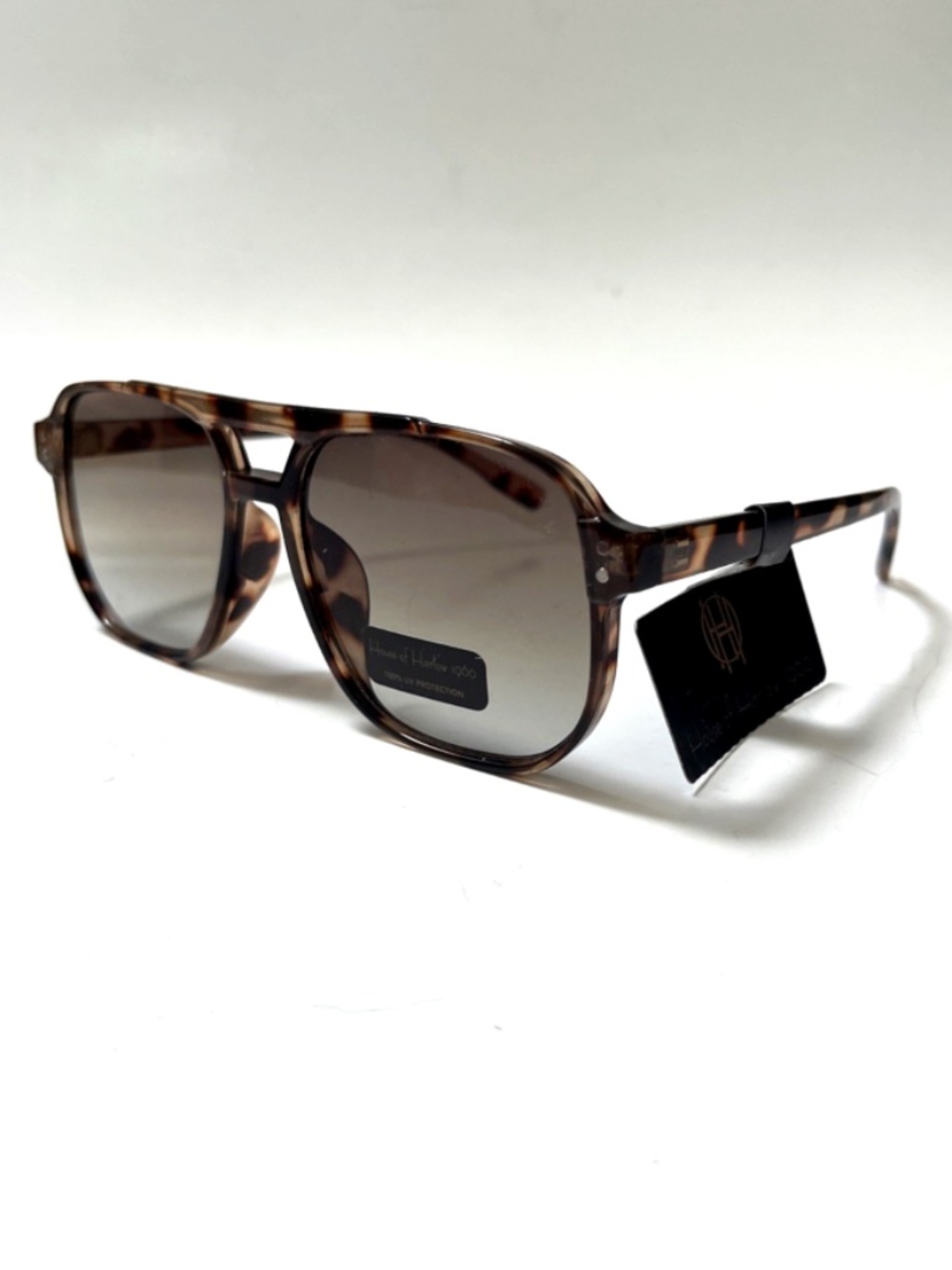 House of Harlow 1960 Aviator Sunglasses Double Bridge NWT Tortoise Shell Brown